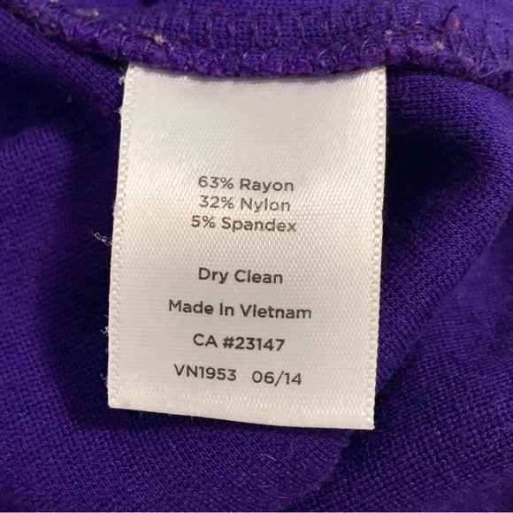 Talbots Purple Sheath Dress Sleeveless Midi Length Size 12 Career Office Church - Picture 6 of 9